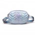 LH6834 - Miss Lulu Quilted Heart and Chevron Cross Body and Bum Bag - Iridescent Light Blue